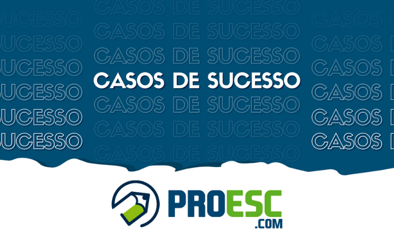 Imagem azul para representar os casos de sucesso do Proesc.