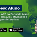 Aluna usando o app Proesc Aluno para estudar